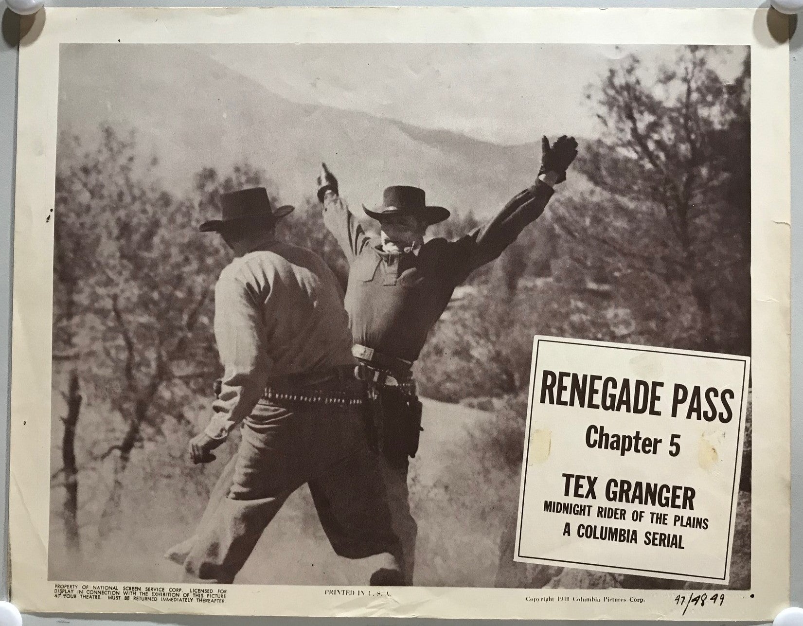 ORIGINAL SERIAL LOBBY CARD - TEX GRANGER: Midnight Rider of the Plains ...
