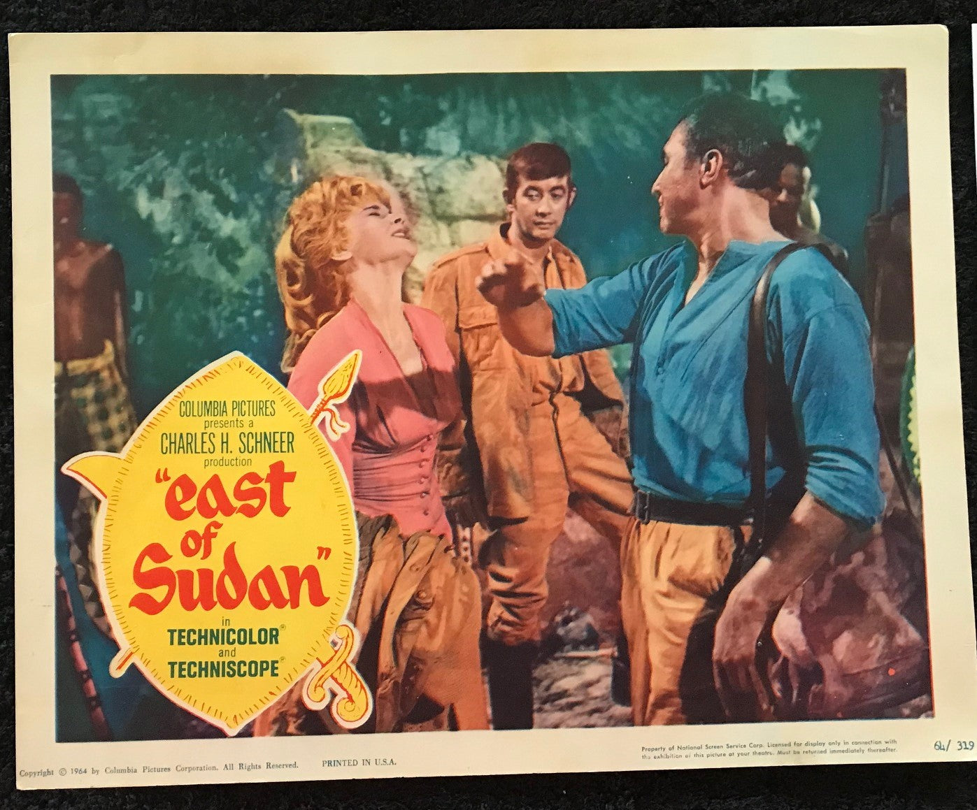 ORIGINAL LOBBY CARD - EAST OF SUDAN (b) - 1964 - key card - Anthony Quayle, Sylvia Syms, Derek Fowlds, Jenny Agutter