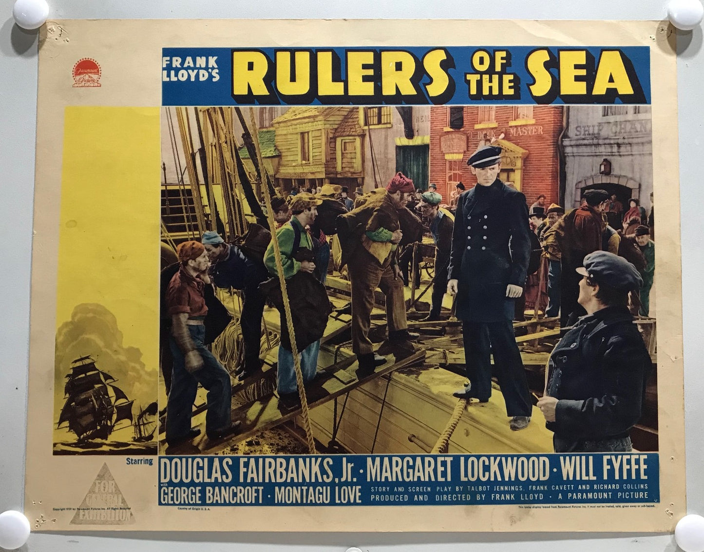 ORIGINAL LOBBY CARDS - RULERS OF THE SEA - 1939 - set of 8