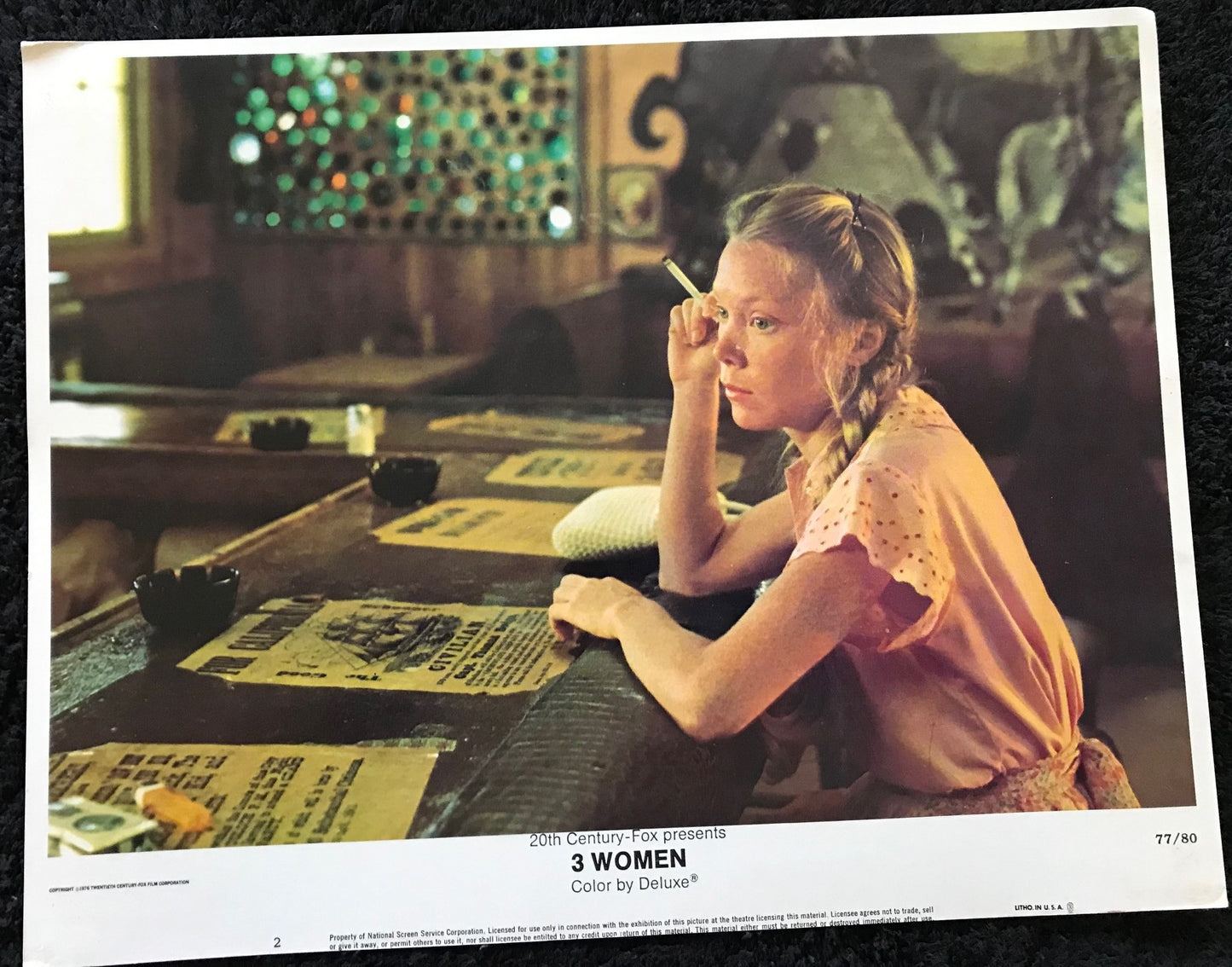 ORIGINAL LOBBY CARD - 3 WOMEN (b) - 1977 - #2 key card - Shelley Duvall, Sissy Spacek, Janice Rule, Robert Fortier