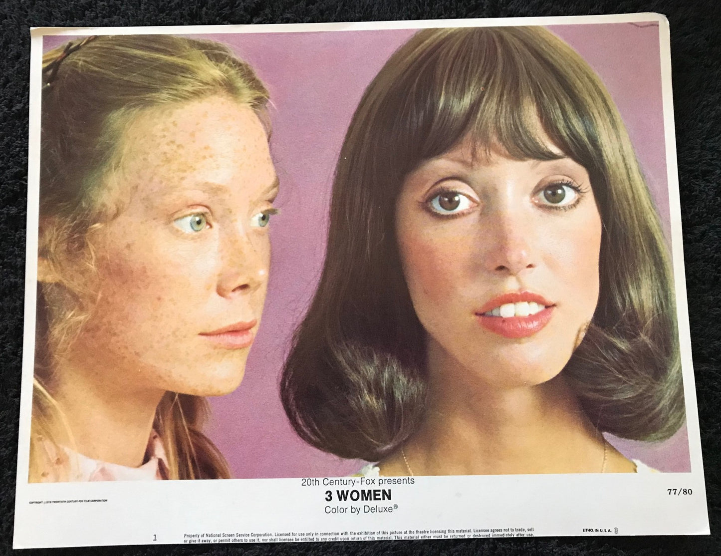 ORIGINAL LOBBY CARD - 3 WOMEN (a) - 1977 - #1 key card - Shelley Duvall, Sissy Spacek, Janice Rule, Robert Fortier