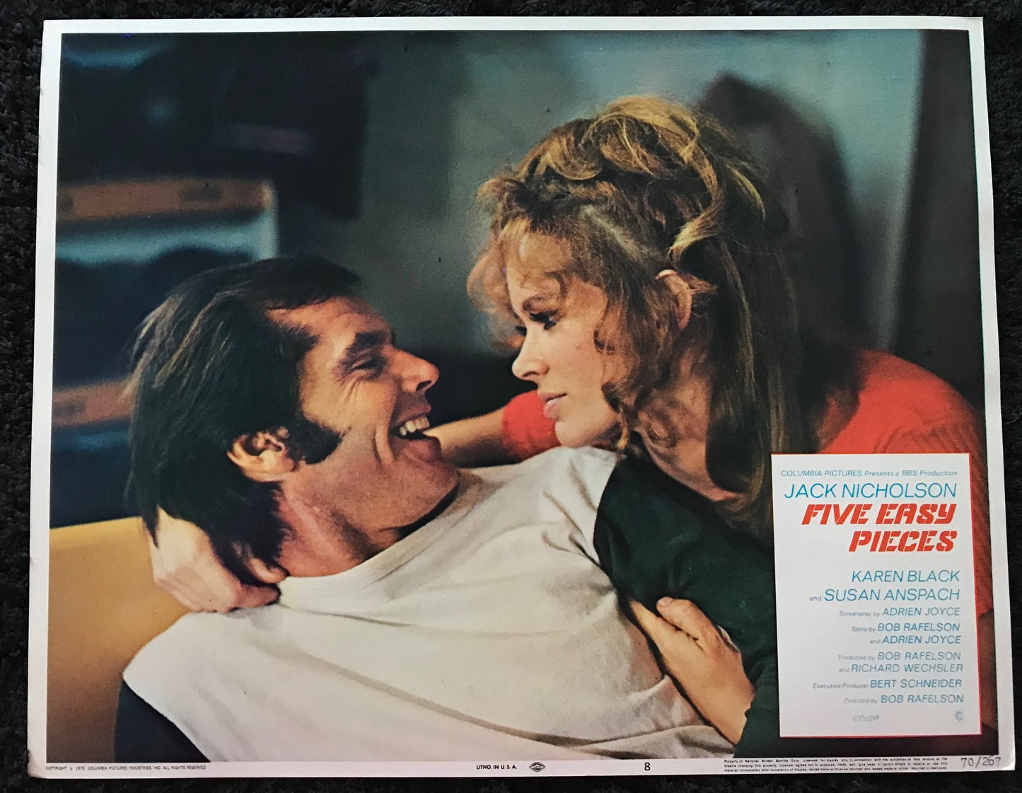 ORIGINAL LOBBY CARDS - FIVE EASY PIECES - 1970 - group of 6 cards - Jack Nicholson, Karen Black, Susan Anspach, Lois Smith
