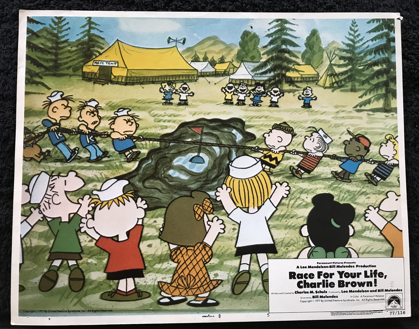 ORIGINAL LOBBY CARD - RACE FOR YOUR LIFE, CHARLIE BROWN - 1977 - #5 card - Duncan Watson, Bill Melendez, Gail Davis, Melanie Kohn