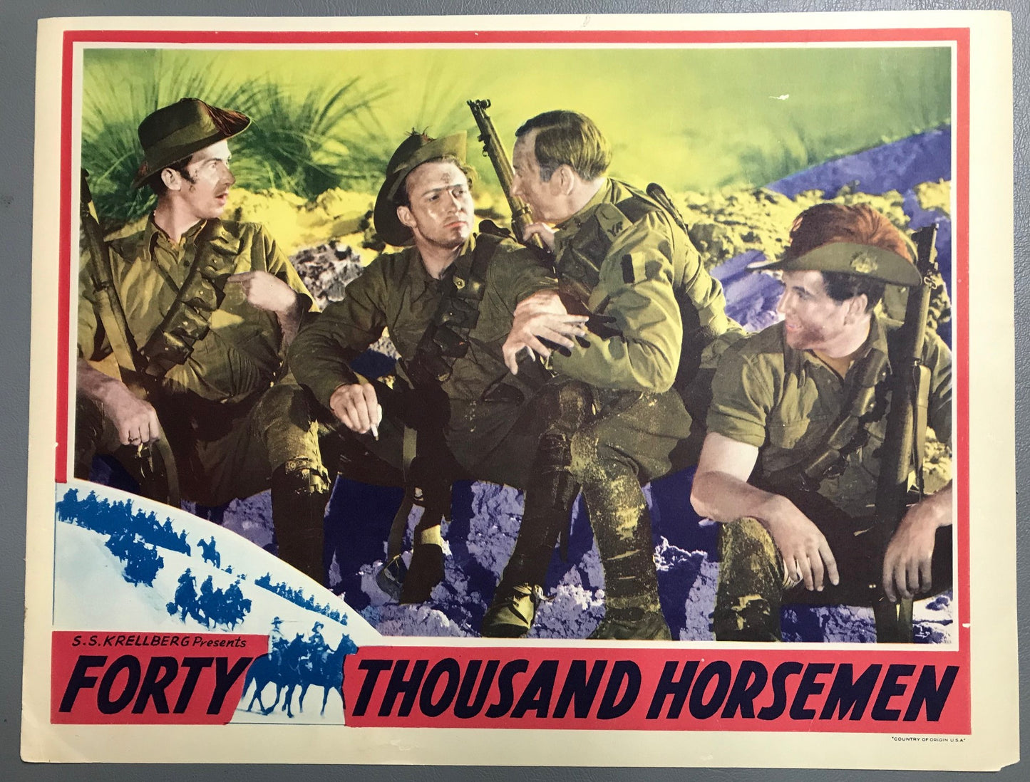 ORIGINAL LOBBY CARD - FORTY THOUSAND HORSEMEN - 1941 - original lobby card - Australia - Chips Rafferty, Grant Taylor, Pat Twohill
