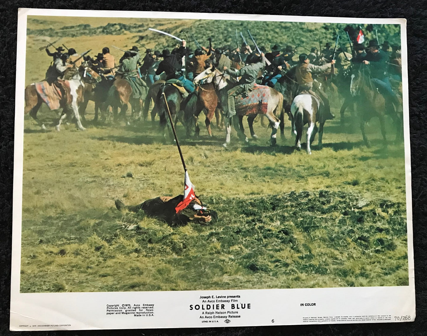 ORIGINAL LOBBY CARD - SOLDIER BLUE - 1970 - #6 card - Candice Bergen, Peter Strauss, Donald Pleasence, John Anderson