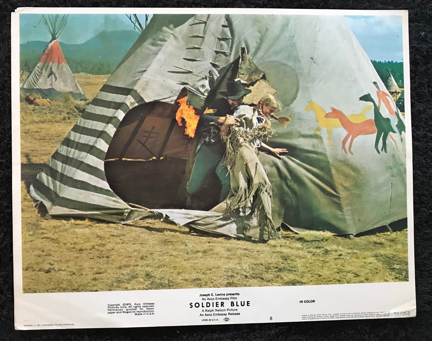 ORIGINAL LOBBY CARD - SOLDIER BLUE - 1970 - #8 card - Candice Bergen, Peter Strauss, Donald Pleasence, John Anderson