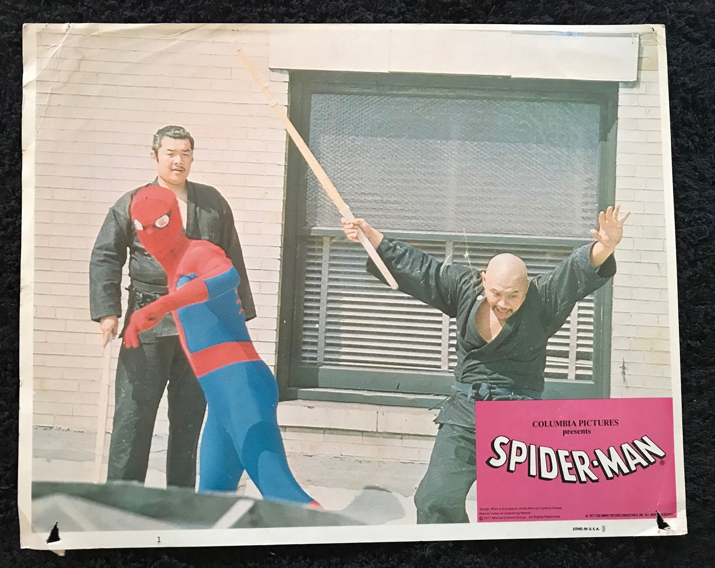 ORIGINAL LOBBY CARD - SPIDER-MAN - 2002 - #1 card - Tobey Maguire, Willem Dafoe, Kirsten Dunst, James Franco