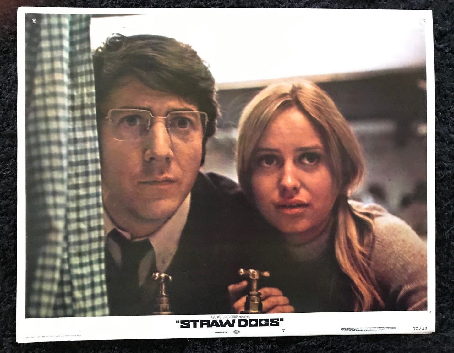 ORIGINAL LOBBY CARD - STRAW DOGS (d) - 1971 - #7 card - Dustin Hoffman, Susan George, Peter Vaughan, T. P. McKenna, Del Henney