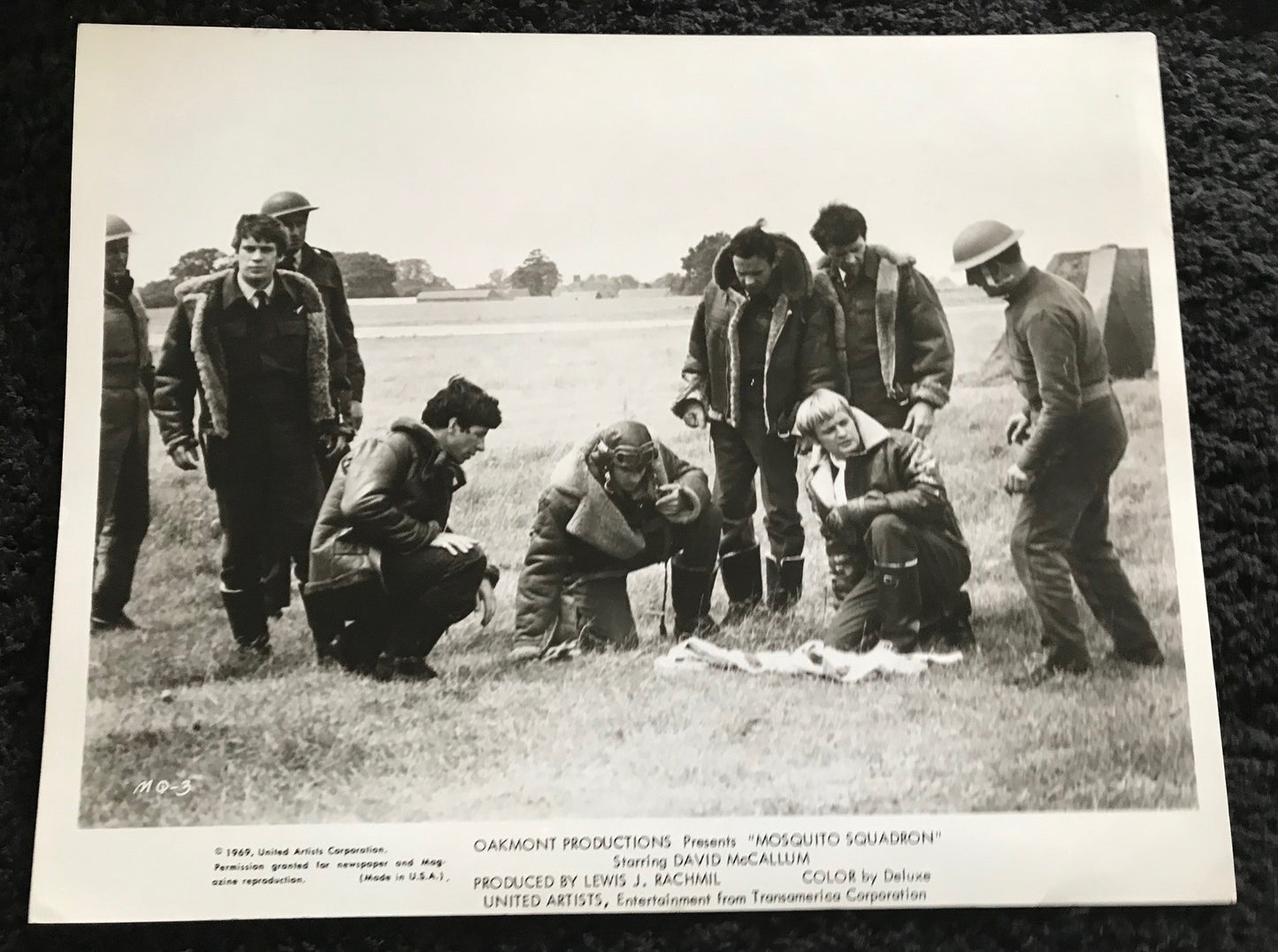 PUBLICITY PHOTOGRAPH - from MOSQUITO SQUADRON (a) (1969) - DAVID McCALLUM & Other Pilots (MQ-3)