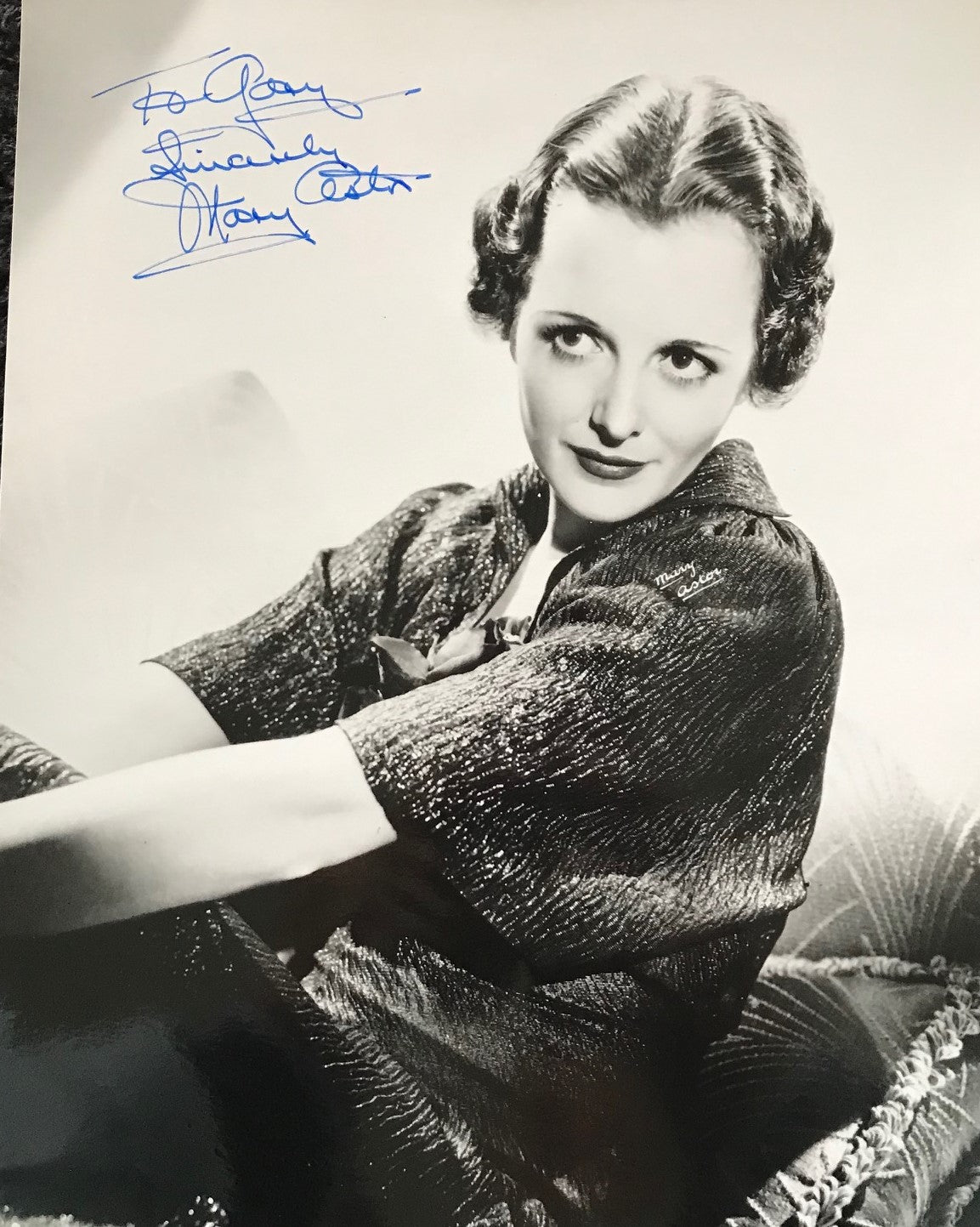 MARY ASTOR - AUTOGRAPHED 10 x 8 PUBLICITY PHOTOGRAPH