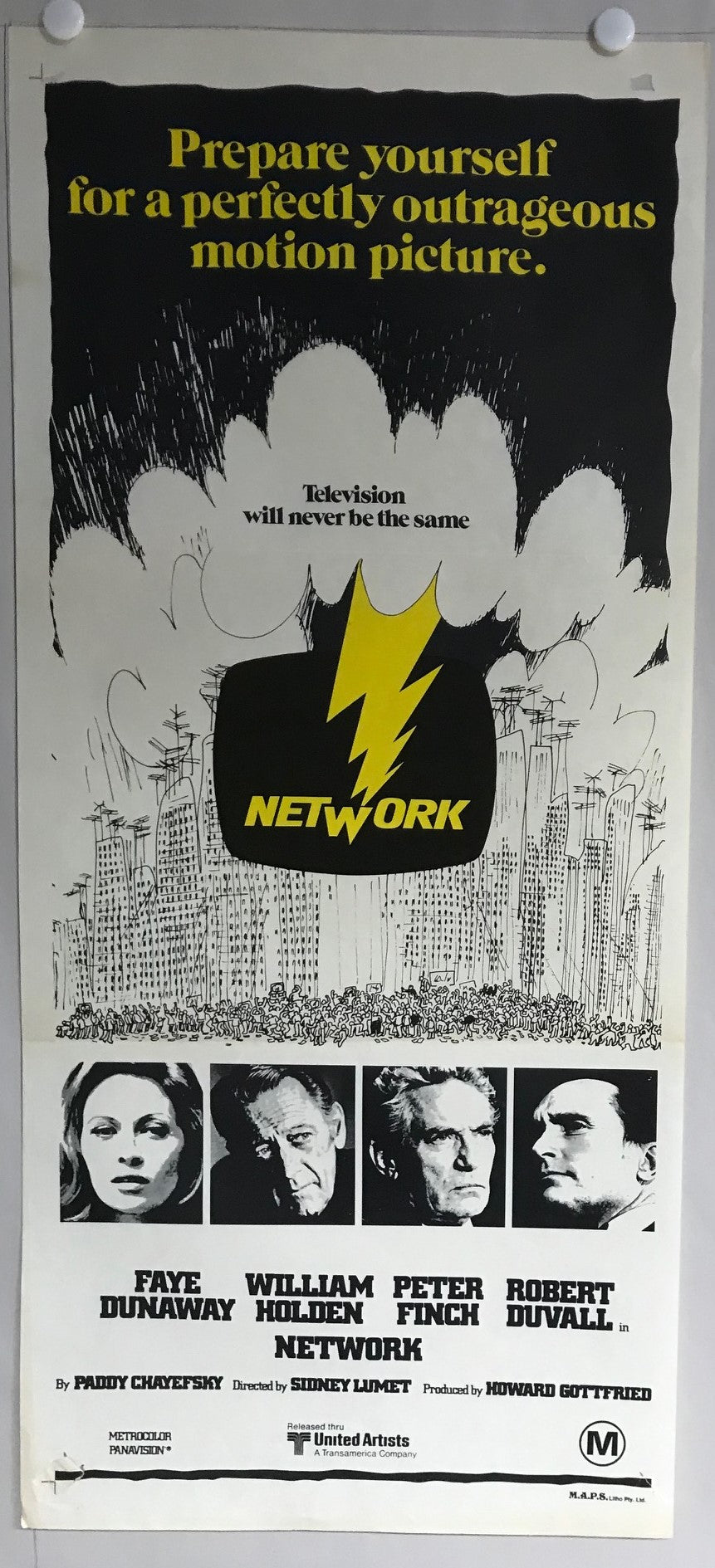 ORIGINAL DAYBILL MOVIE POSTER - NETWORK (b) - 1976
