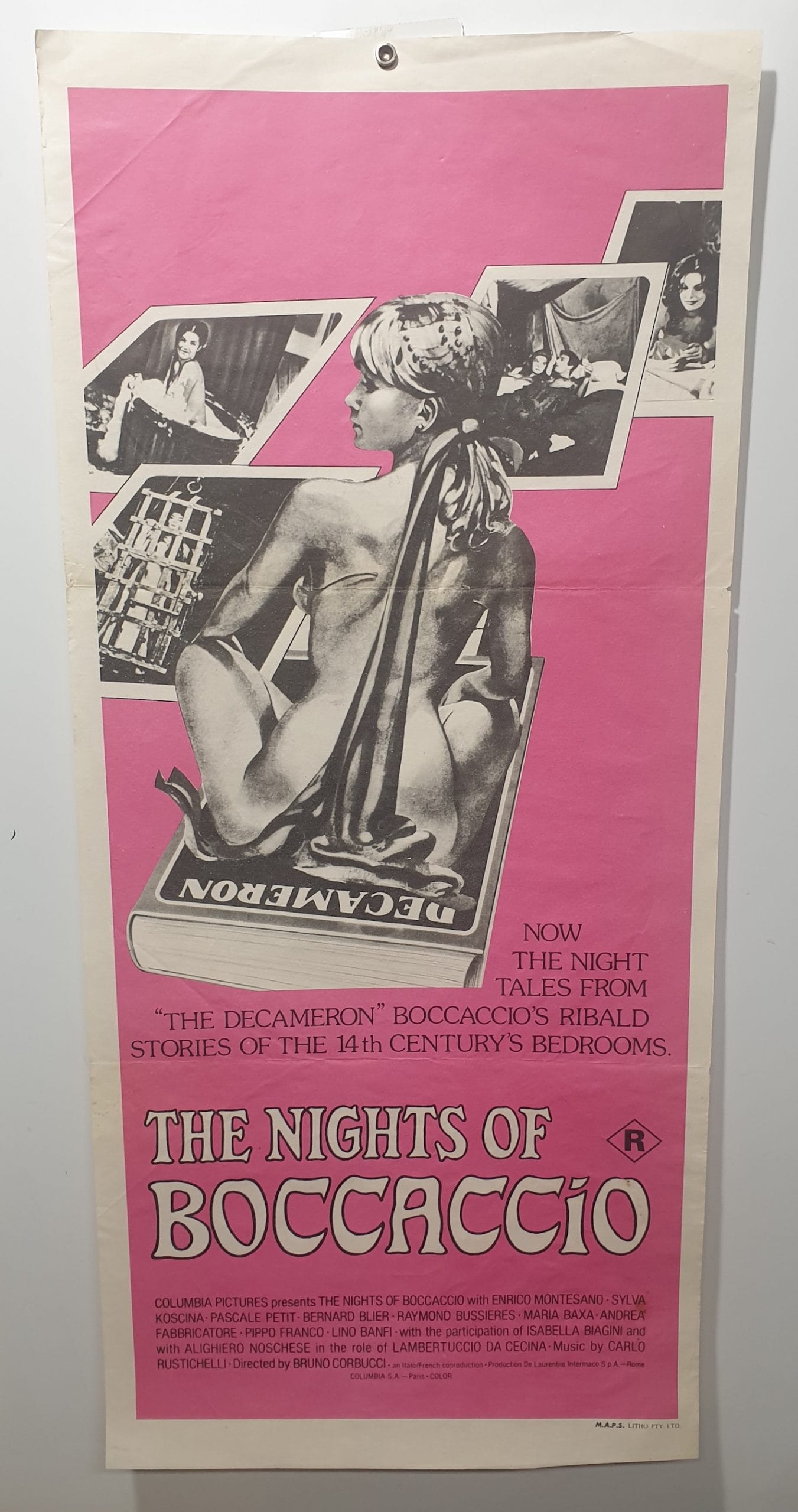ORIGINAL DAYBILL MOVIE POSTER - THE NIGHTS OF BOCCACCIO - 1972 - ADULT