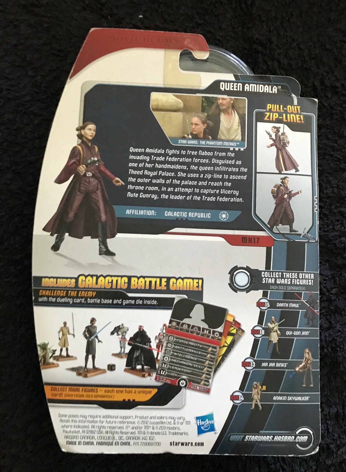 STAR WARS - HASBRO - MOVIE HEROES #17 - QUEEN AMIDALA with Pull-out Zip-line