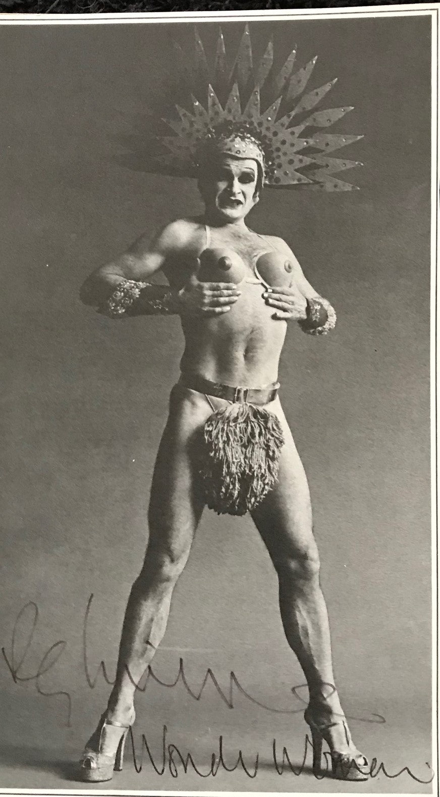 REG LIVERMORE - AUTOGRAPHED 8 x 4 3/4 PUBLICITY PHOTOGRAPH from Wonder Woman (1976)