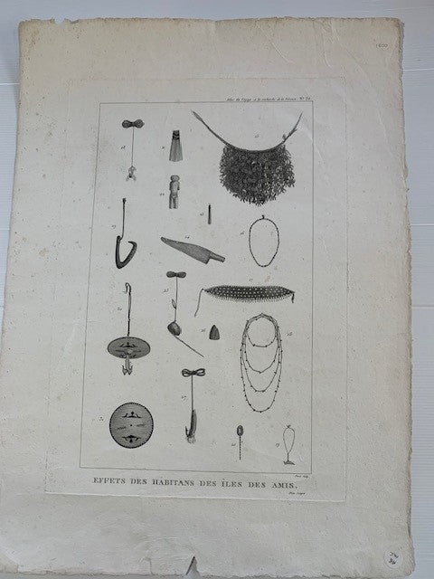 JEAN PIRON ETCHING EFFETS DES HABITANS DES ILES DES AMIS