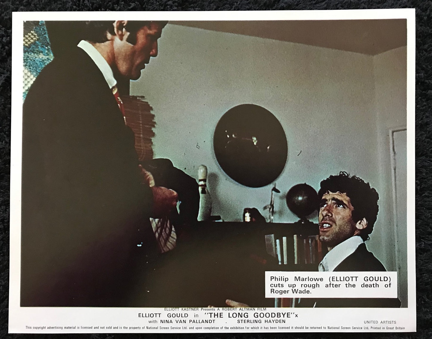 ORIGINAL LOBBY CARDS - MINI - THE LONG GOODBYE - 1973 - UK - set of 8 cards - Elliott Gould, Nina van Pallandt, Sterling Hayden, Mark Rydell