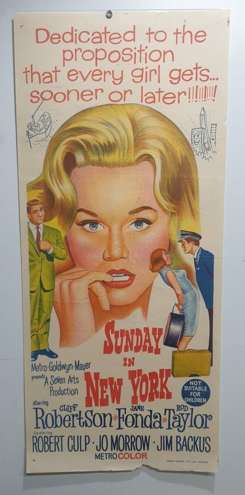 ORIGINAL DAYBILL MOVIE POSTER – SUNDAY IN NEW YORK