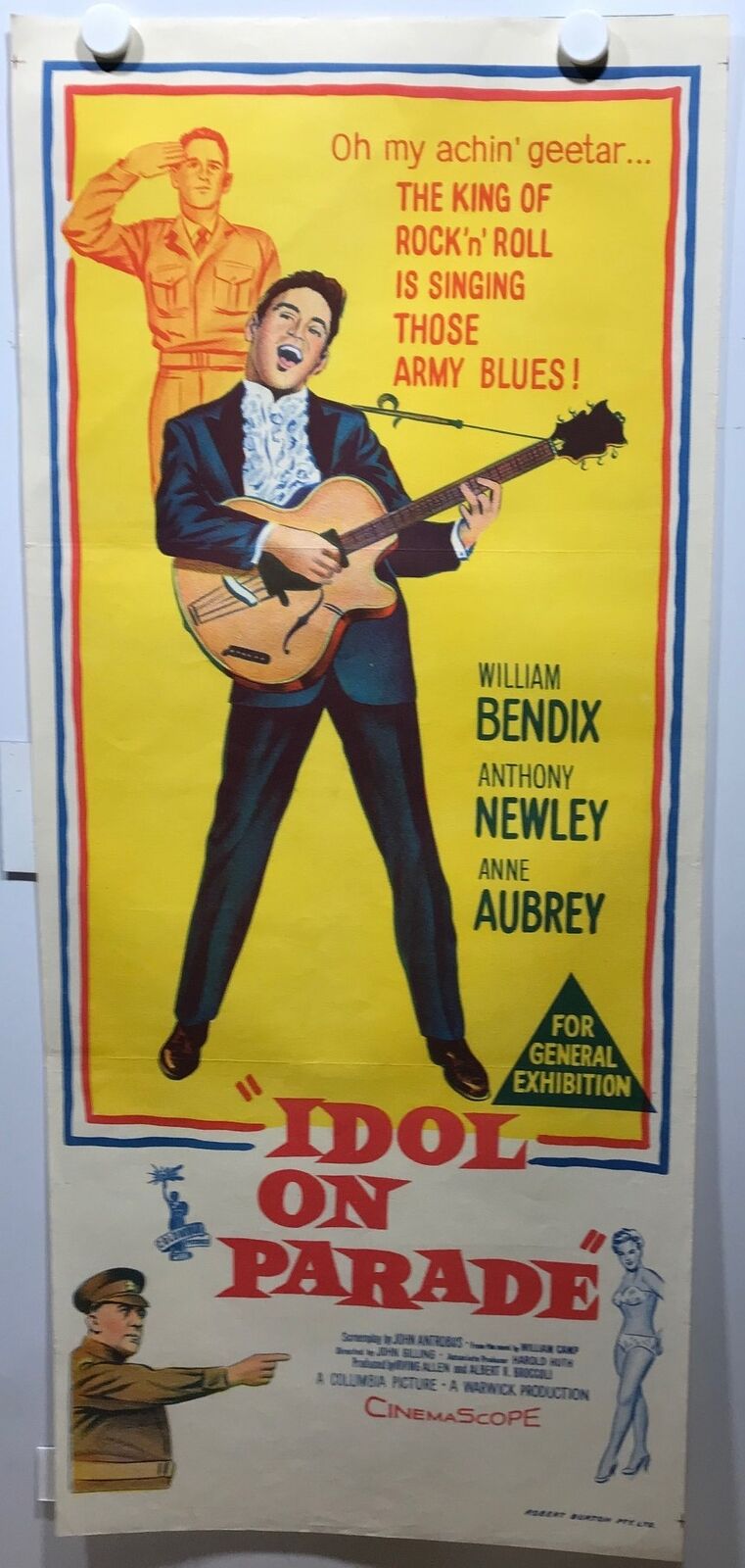 ORIGINAL DAYBILL MOVIE POSTER - IDOL ON PARADE - SOLD 26/02/2026