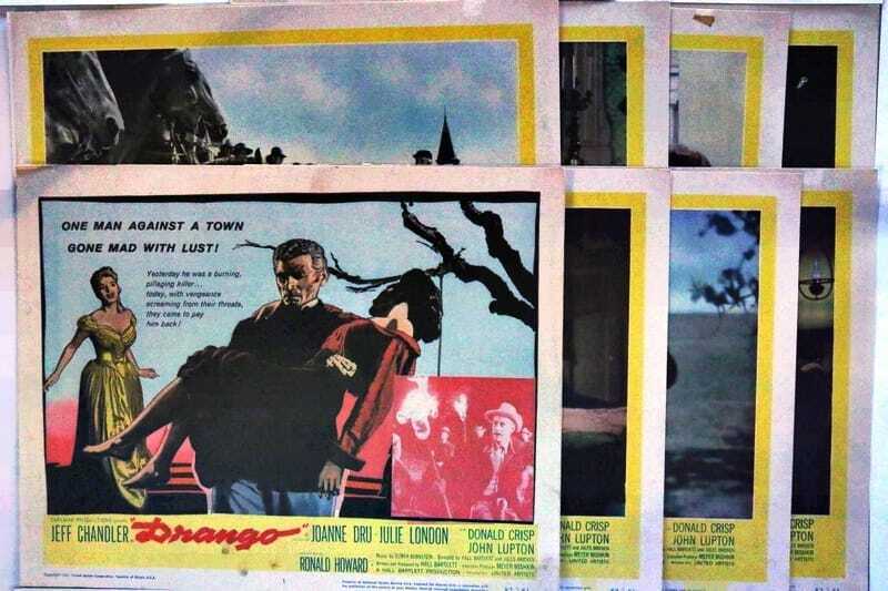 ORIGINAL LOBBY CARDS - DRANGO - 1957 - set of 8