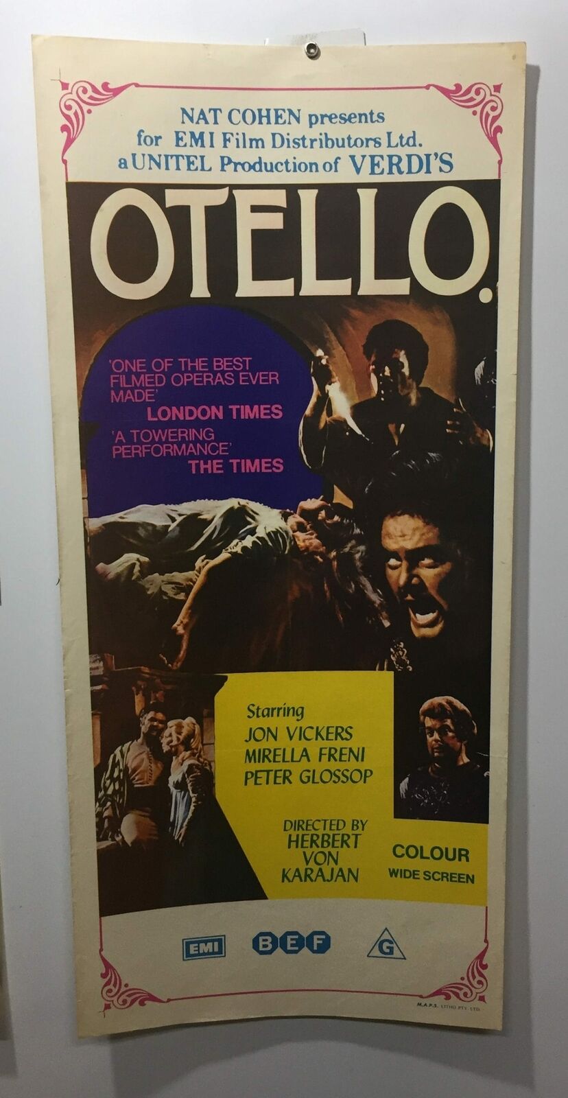 ORIGINAL DAYBILL MOVIE POSTER - OTELLO