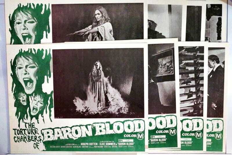 ORIGINAL LOBBY CARDS - BARON BLOOD - 1972 - set of 8