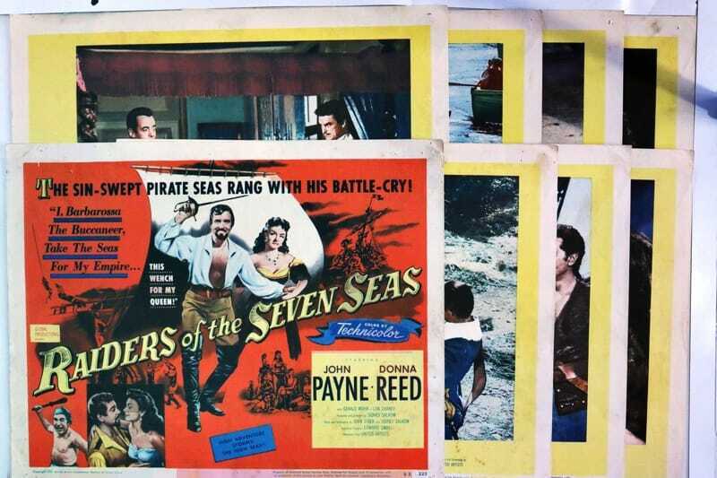 ORIGINAL LOBBY CARDS - RAIDERS OF THE SEVEN SEAS - 1953 - set of 8
