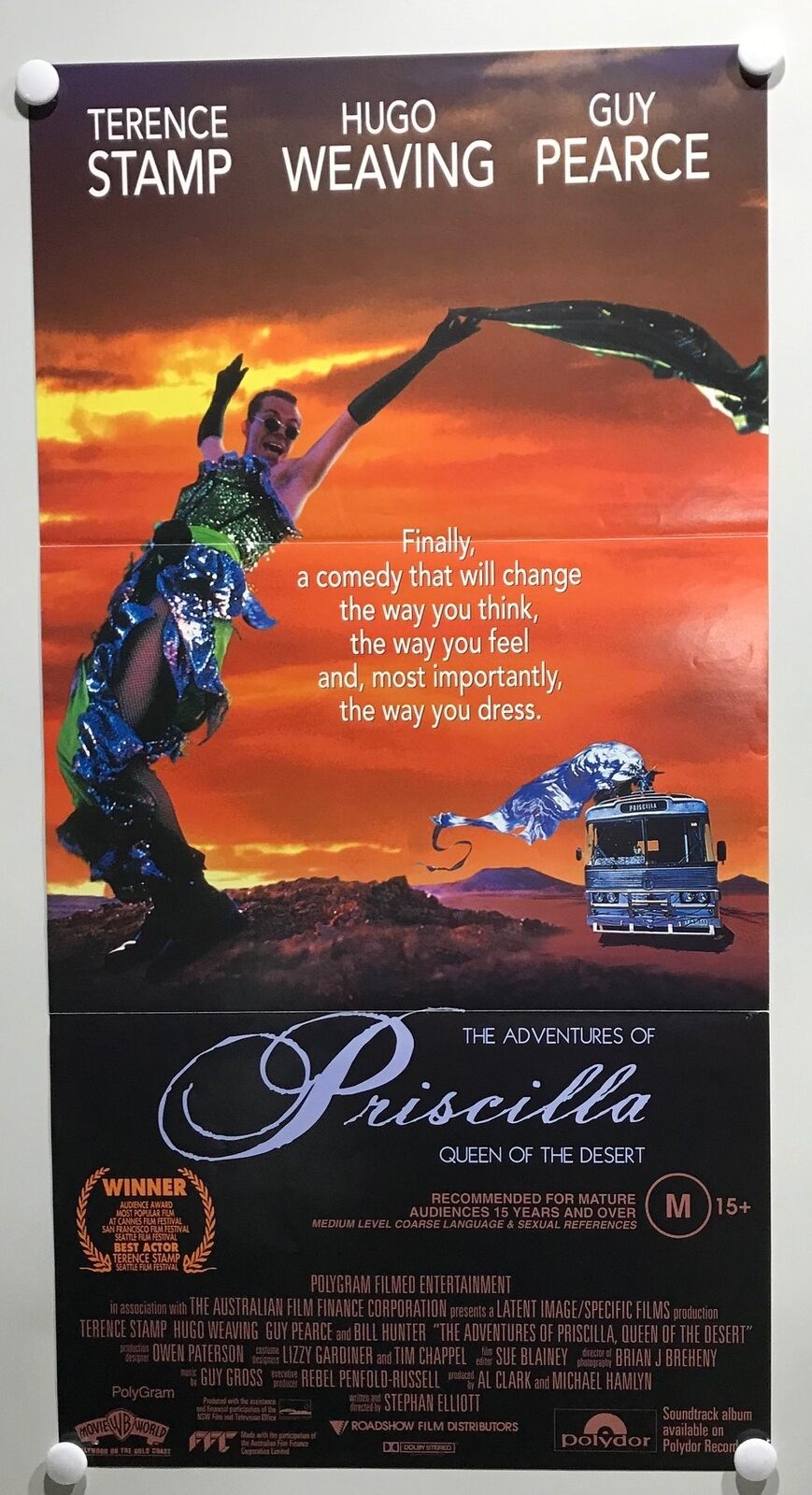 ORIGINAL DAYBILL MOVIE POSTER - THE ADVENTURES OF PRISCILLA QUEEN OF THE DESERT