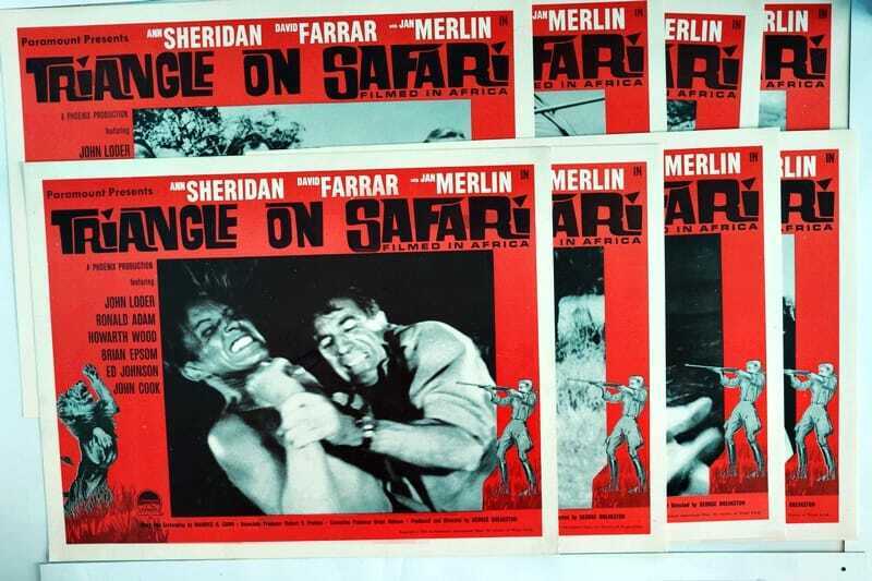 ORIGINAL LOBBY CARDS - TRIANGLE ON SAFARI - 1961 - set of 8