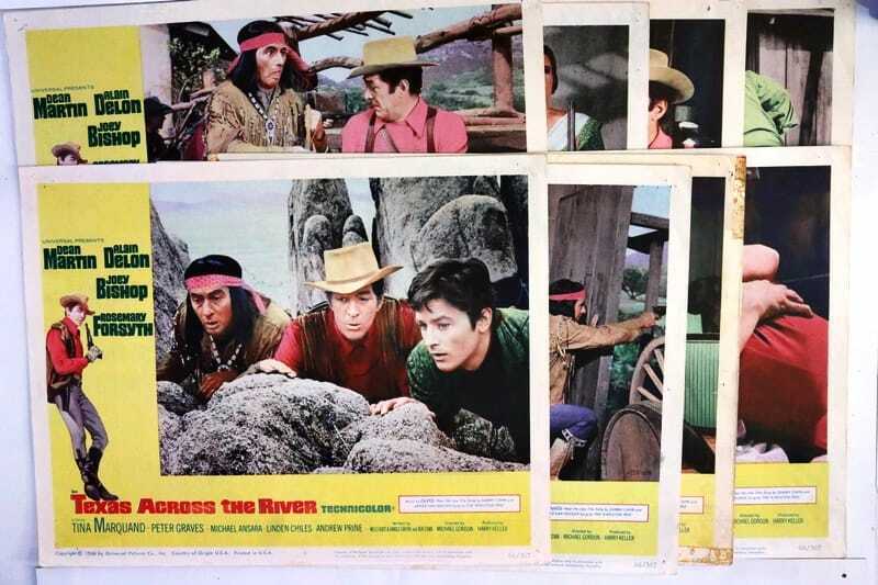 ORIGINAL LOBBY CARDS - TEXAS ACROSS THE RIVER - 1966 - set of 8
