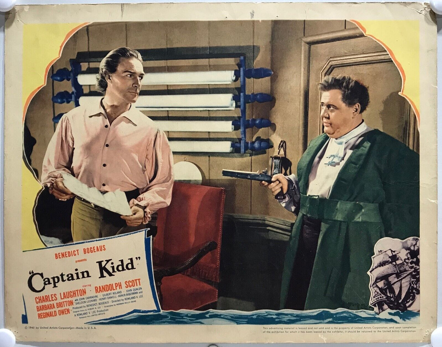 ORIGINAL LOBBY CARDS - CAPTAIN KIDD - 1945 - set of 8