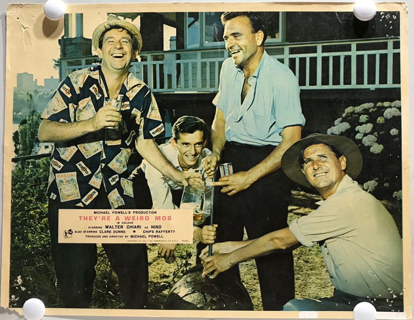 ORIGINAL LOBBY CARD - THEY'RE A WEIRD MOB (b) - 1966 - set of 8 - Australian