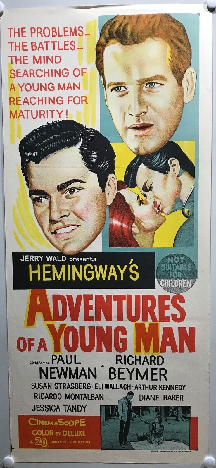 ORIGINAL DAYBILL MOVIE POSTER - ADVENTURES OF A YOUNG MAN - 1962