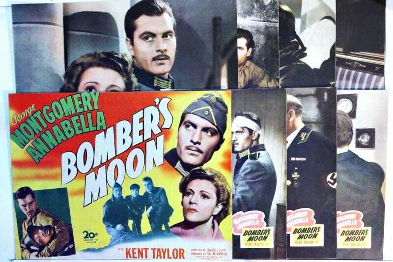 ORIGINAL LOBBY CARDS - BOMBER'S MOON - 1943 - set of 8