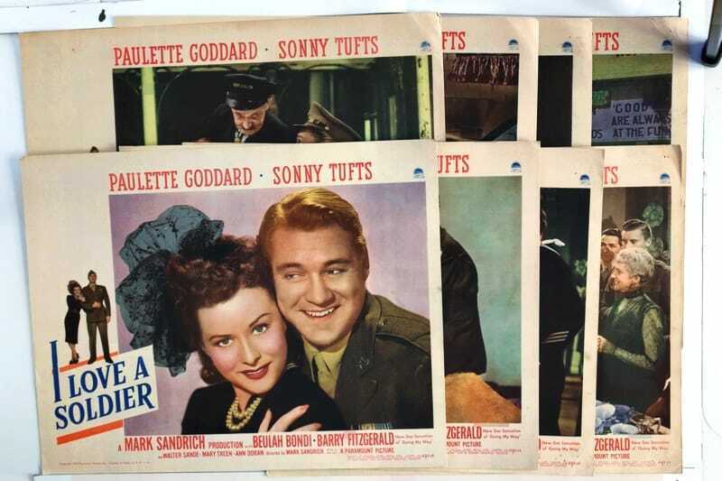 ORIGINAL LOBBY CARDS - I LOVE A SOLDIER - 1944 - set of 8
