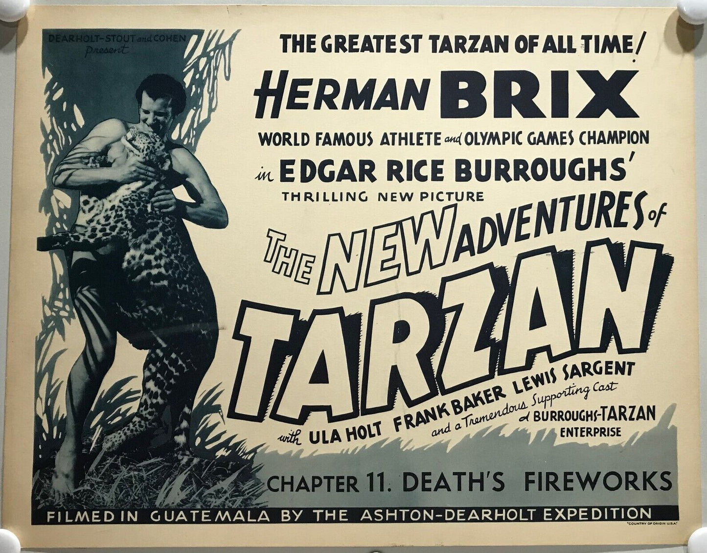 ORIGINAL SERIAL LOBBY CARD - THE NEW ADVENTURES OF TARZAN (b) - 1935 - Title ...