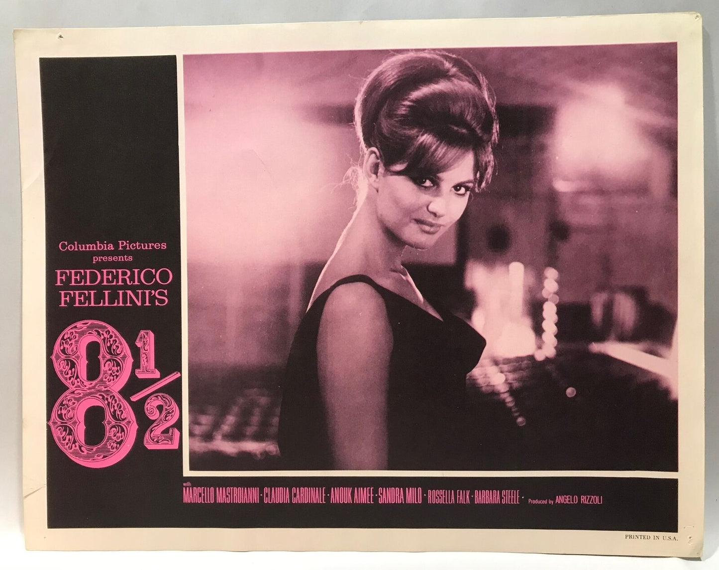 ORIGINAL LOBBY CARD - FEDERICO FELLINI'S (f) - 8 1/2 - 1963
