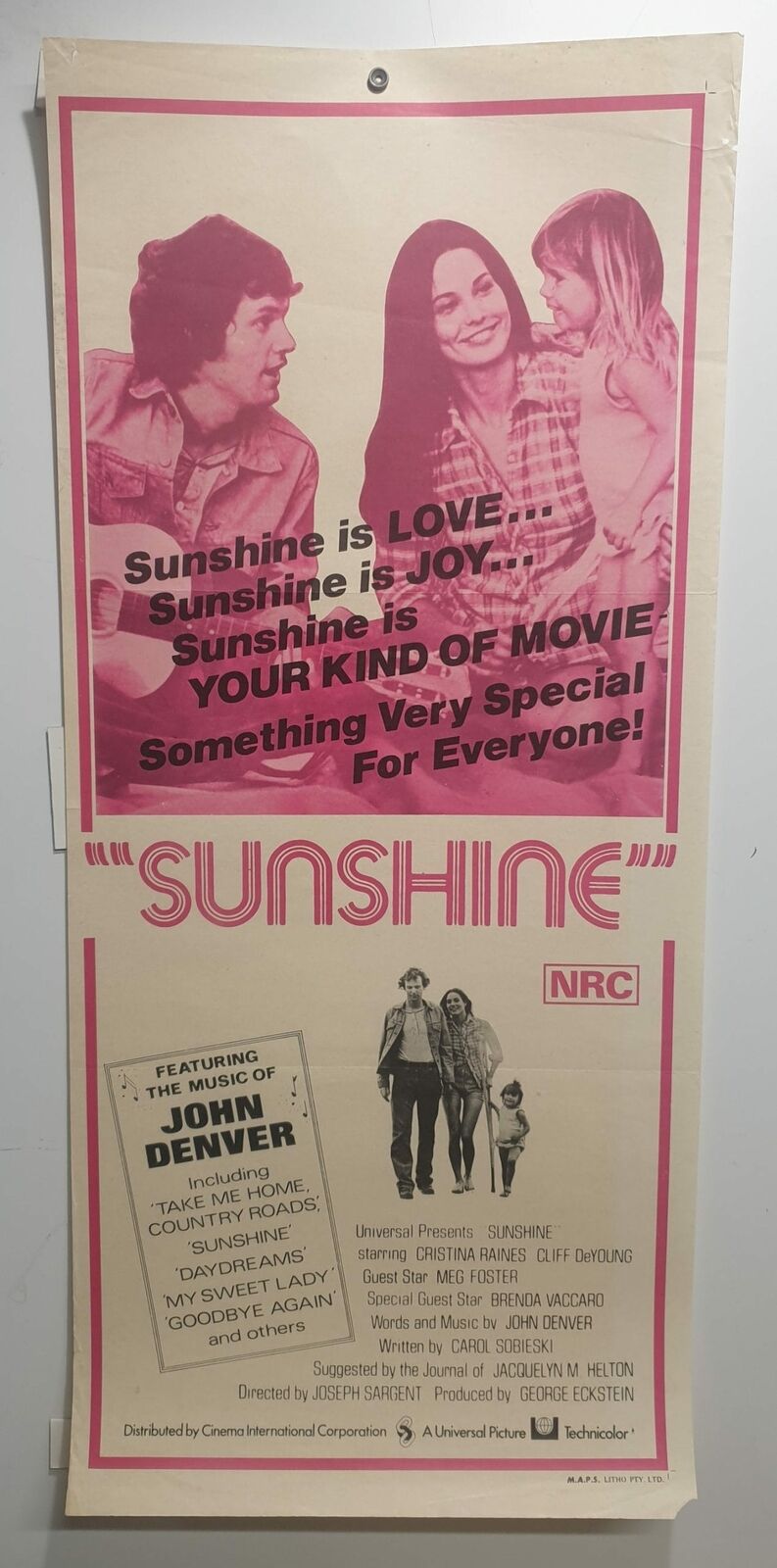 ORIGINAL DAYBILL MOVIE POSTER – SUNSHINE