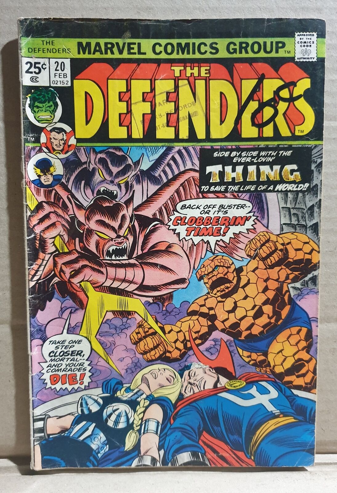COMIC BOOK - MARVEL DEFENDERS #20