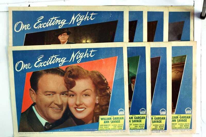 ORIGINAL LOBBY CARDS - ONE EXCITING NIGHT - 1945 - set of 8
