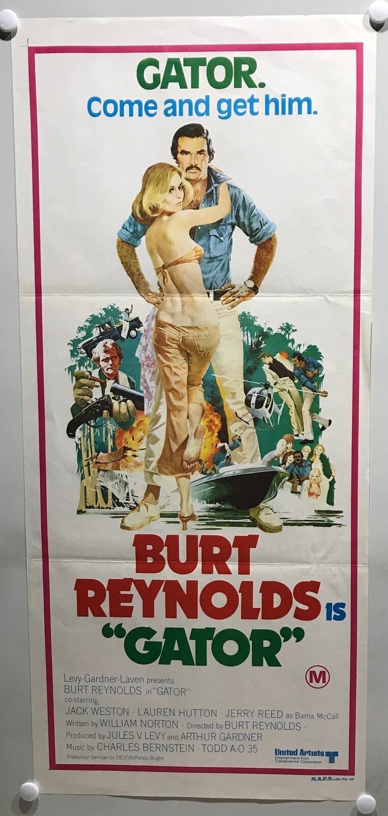 ORIGINAL DAYBILL MOVIE POSTER - GATOR - 1976 - (a)