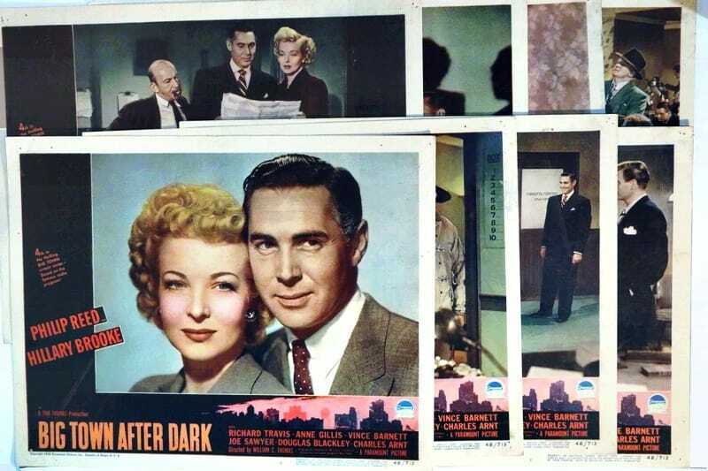 ORIGINAL LOBBY CARDS - BIG TOWN AFTER DARK - 1948 - set of 8