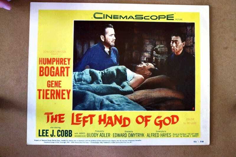 ORIGINAL LOBBY CARD - LEFT HAND OF GOD - 1955 - key card