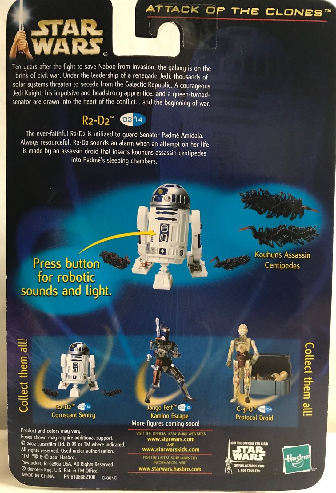STAR WARS - HASBRO - AOTC - R2-D2 (B) - "CORUSCANT SENTRY" - with Kouhuns Assassin