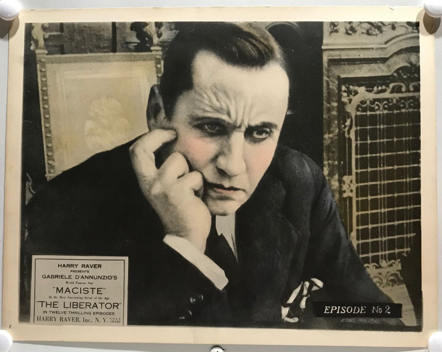 ORIGINAL SERIAL LOBBY CARD - THE LIBERATOR (g) -1918 - Maciste - episode #2 -...