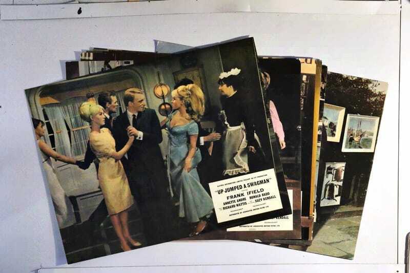 ORIGINAL LOBBY CARD - UP JUMPED A SWAGMAN - 1965 - set of 8 - Australia / UK