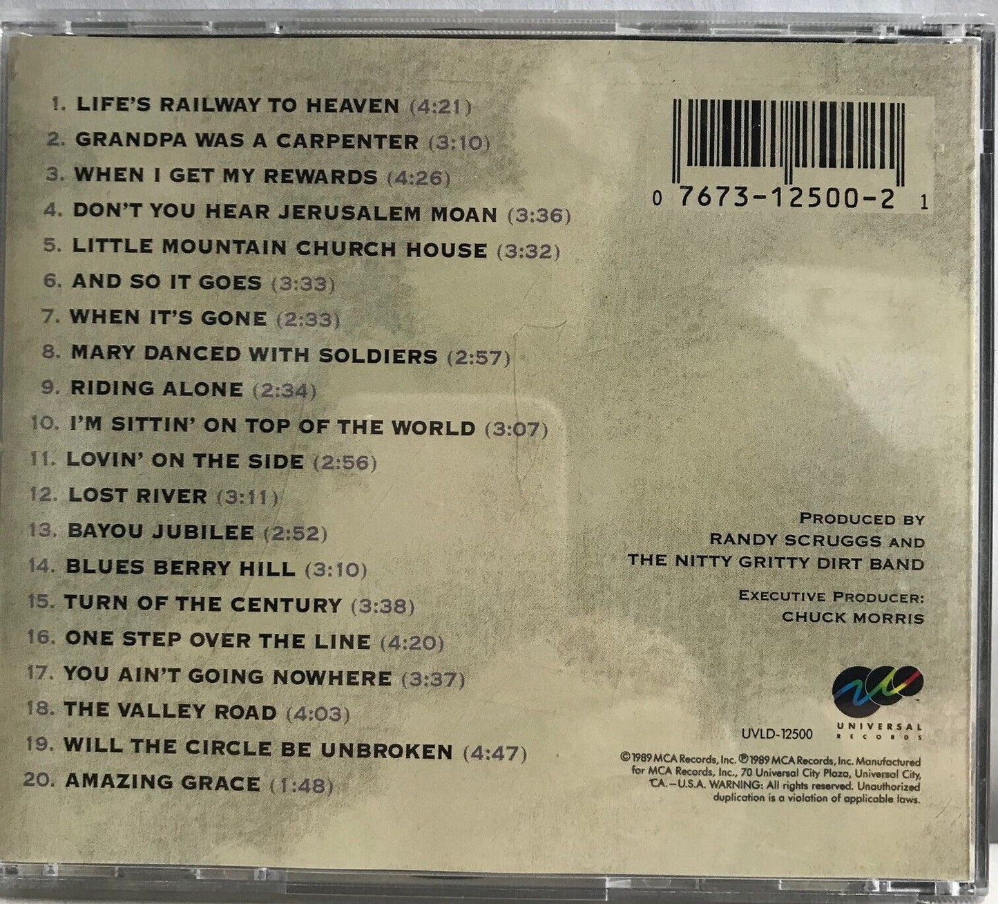 MUSIC CD IN CASE (COVER SIGNED) - NITTY GRITTY DIRT BAND - WILL THE CIRCLE BE...