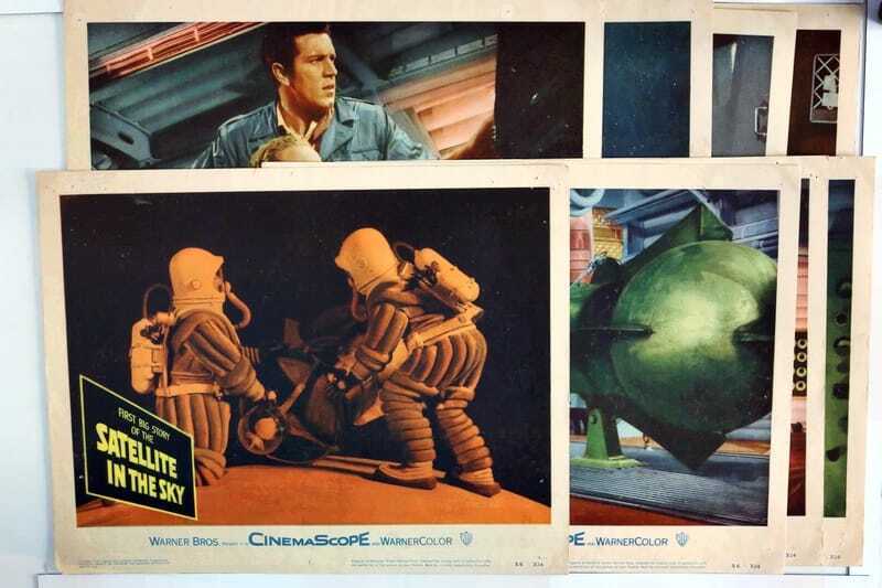 ORIGINAL LOBBY CARDS - SATELLITE IN THE SKY - 1956 - set of 8
