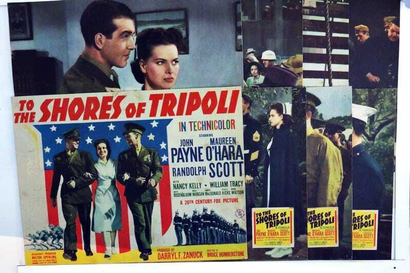 ORIGINAL LOBBY CARDS - TO THE SHORES OF TRIPOLI - 1942 - set of 8
