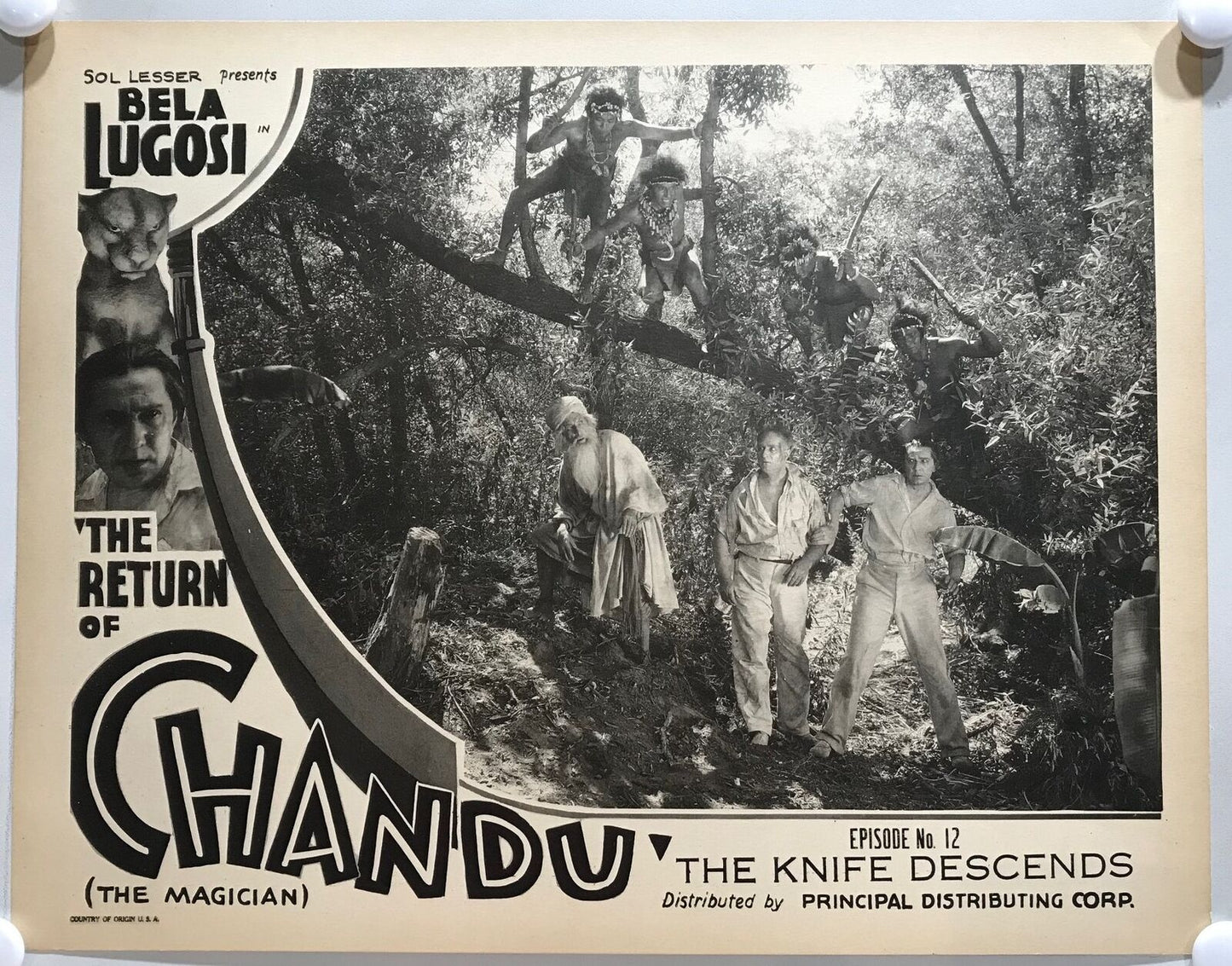 ORIGINAL SERIAL LOBBY CARD - THE RETURN OF CHANDU (b) - 1934 - Ch 12 "The Kni...