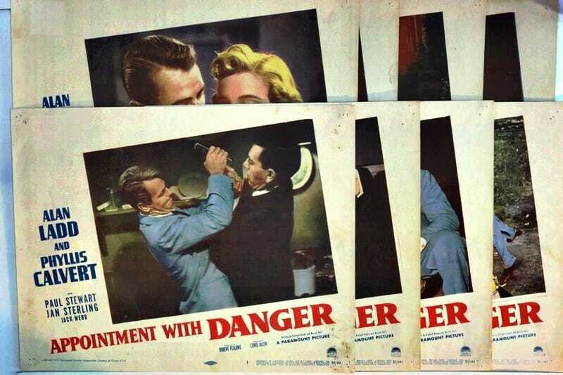 ORIGINAL LOBBY CARDS - APPOINTMENT WITH DANGER - 1951 - set of 8
